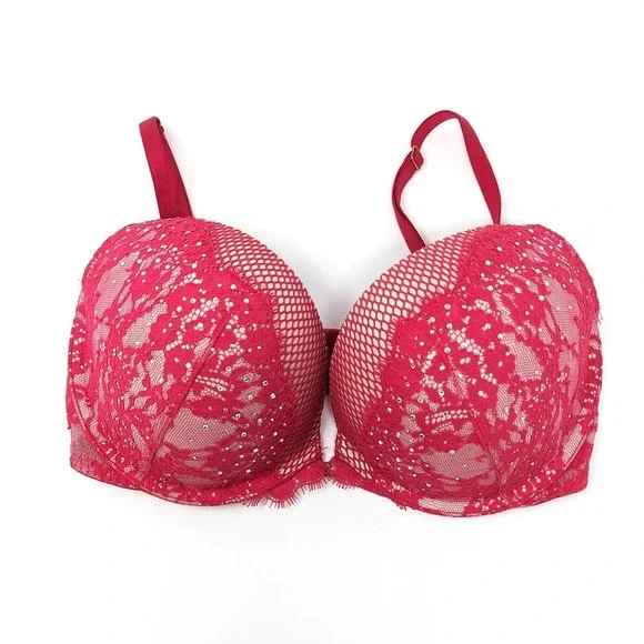 Victoria's Secret | Intimates & Sleepwear | Victorias Secret Bra 32dd Very  Sexy Push Up Hot Pink Lace Rhinestone Barbie | Poshmark